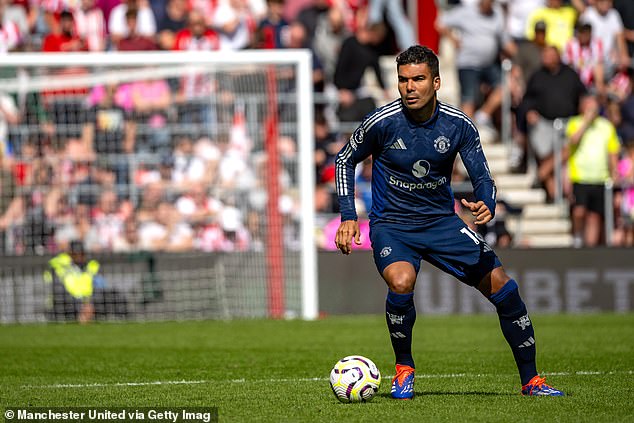 Ten Hag had Casemiro (pictured) on the bench for this weekend's win over Southampton and said it was good to have options on the pitch