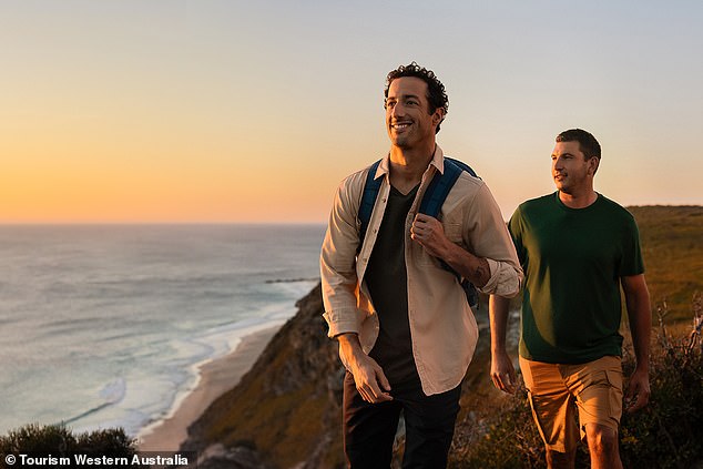 Ricciardo particularly enjoyed surfing on the Margaret River and mountain biking