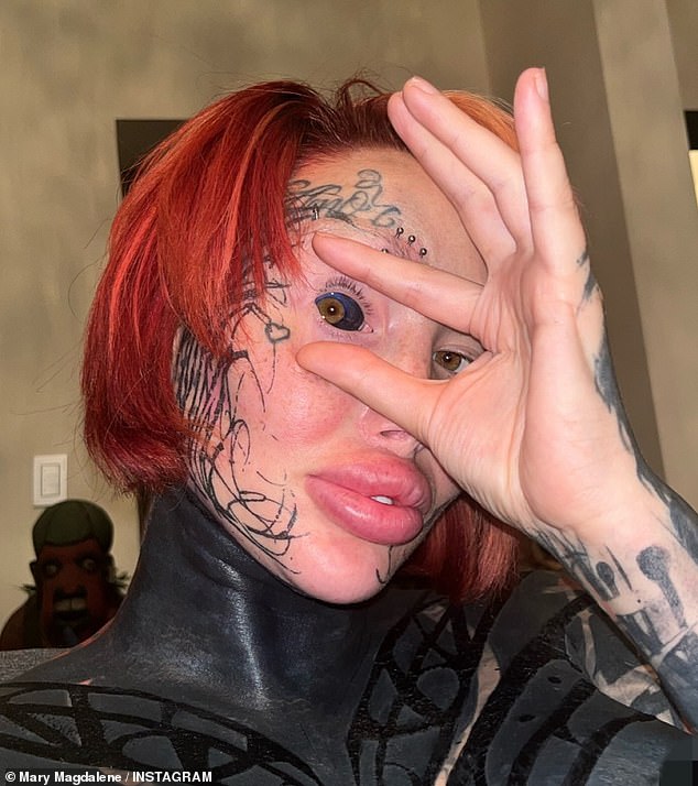 One of Mary's most extreme procedures is getting her eyeball tattooed