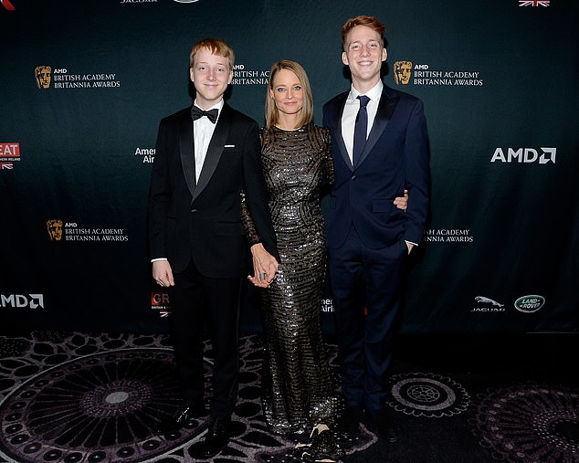 The 61-year-old Oscar-winning star spoke candidly about her sons Charles, 26, and Kit, 23, backstage at the Peacock Theater in Los Angeles on Sunday; (pictured in 2016)