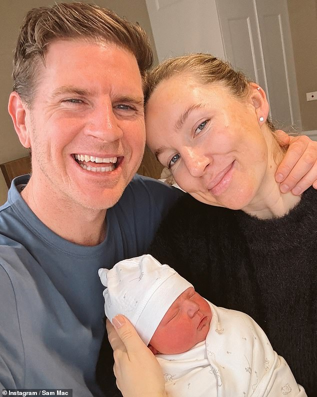 It comes as Sam welcomed his second child, a baby girl, with fiancée Rebecca James last month. All pictured