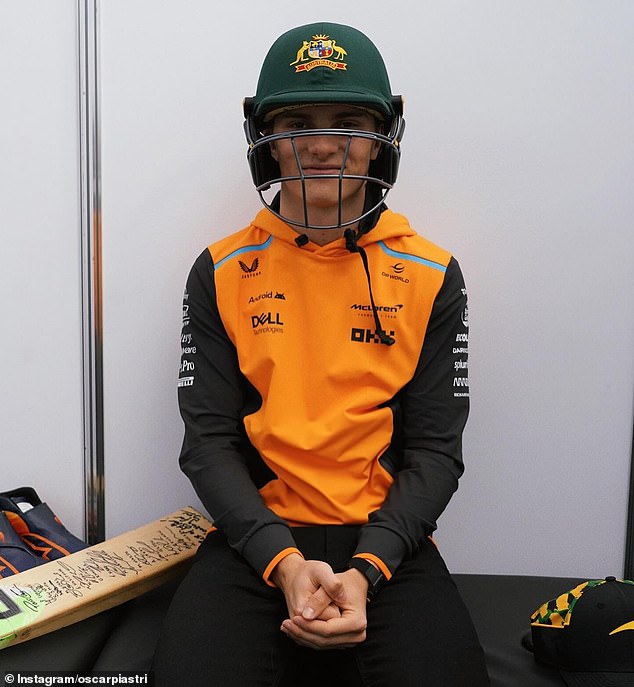 Pictured: Piastri's relaxed manner in thanking Cricket Australia for his gifts left a big impression on his fans