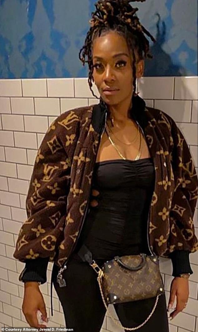 When Brandi (pictured) entered a Louis Vuitton store in Chicago in July 2023, a white store manager who “recognized” her quickly “refused to allow her to shop there”