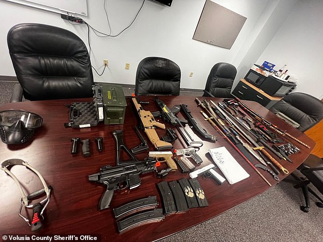 Authorities also revealed the wide variety of weapons the child was carrying