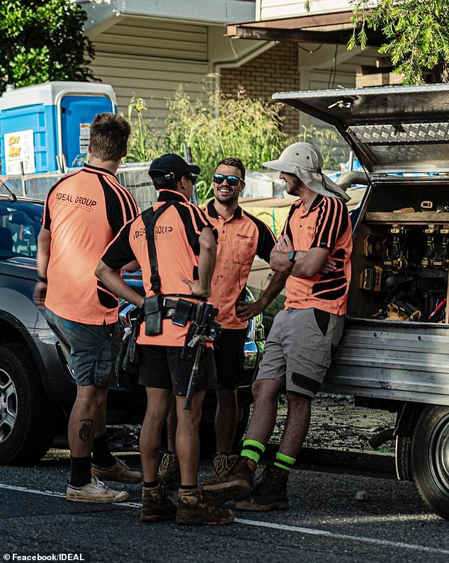 A young construction company owner previously told Daily Mail Australia that apprentices today are not prepared to work hard to achieve long-term success (pictured skilled workers)