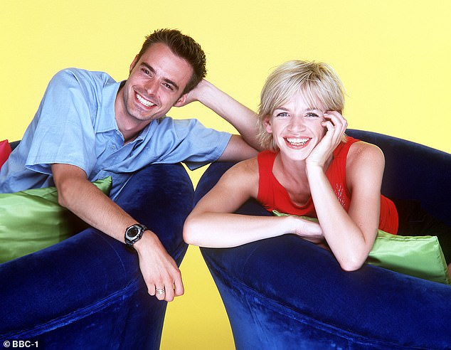 Jamie first rose to fame in the mid-90s, rising to fame for presenting children's programme Live & Kicking alongside Zoe Ball (pictured) from 1996, before presenting popular music show Top of the Pops in 1999