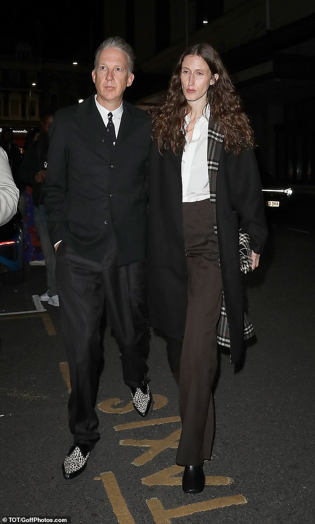 Dazed Media's 53-year-old creative director Jefferson looked dapper in a crisp white shirt, black jacket and tie, paired with quirky animal print shoes