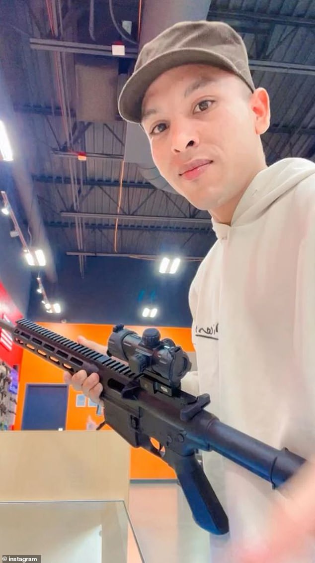 He could face weapons charges after he was seen in one of his videos brandishing a large firearm in a gun store and asking his followers which weapon they liked best.