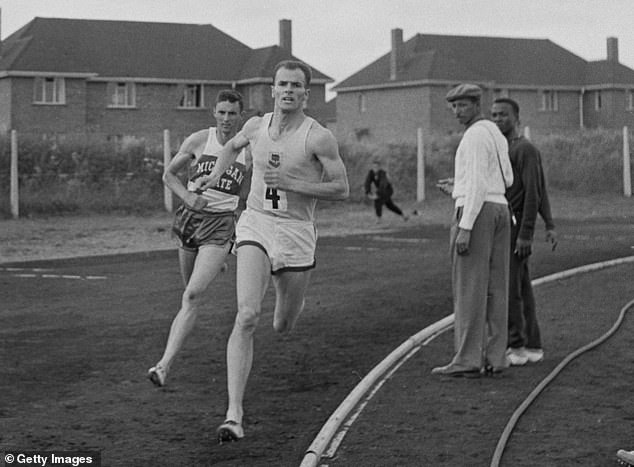 Before taking up roles as director of the Australian Institute of Sport, Gosper (pictured centre at the 1958 Empire Games) was a top runner