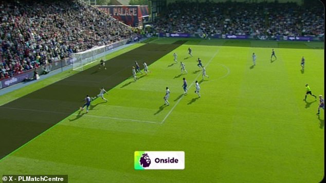 The Premier League Match Centre also provided this angle for analysis of the incident