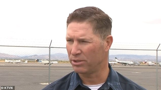 Witnesses reported the Globe GC-1B burst into flames in mid-air before crashing, Sheriff Dan Coverley (pictured) said.