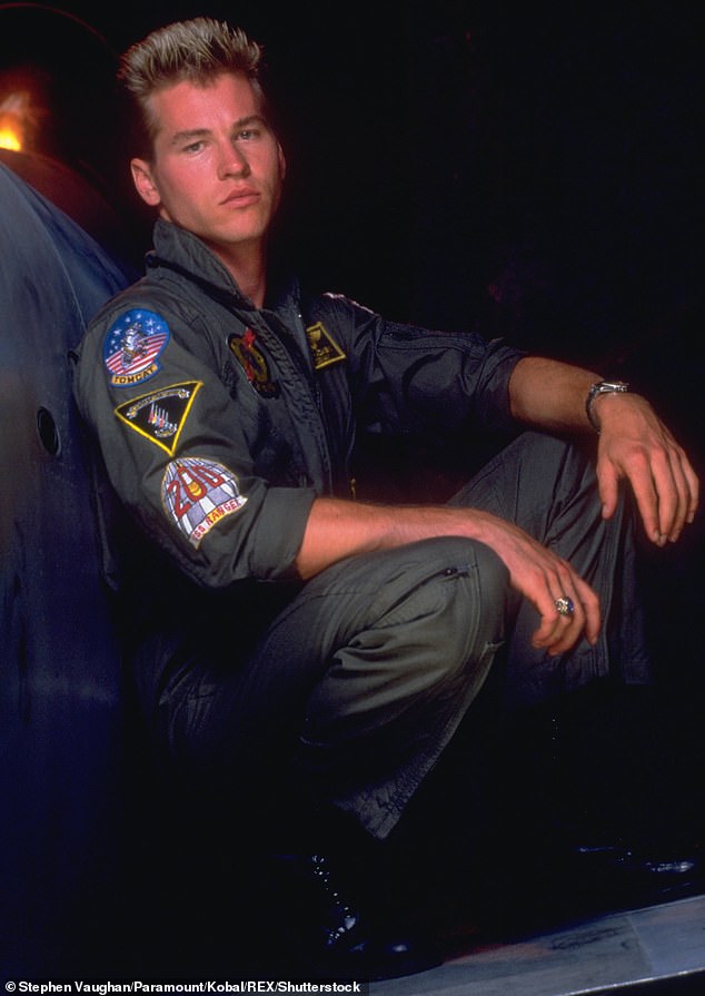 Val Kilmer rose to fame starring opposite Tom Cruise in Top Gun; seen in 1986