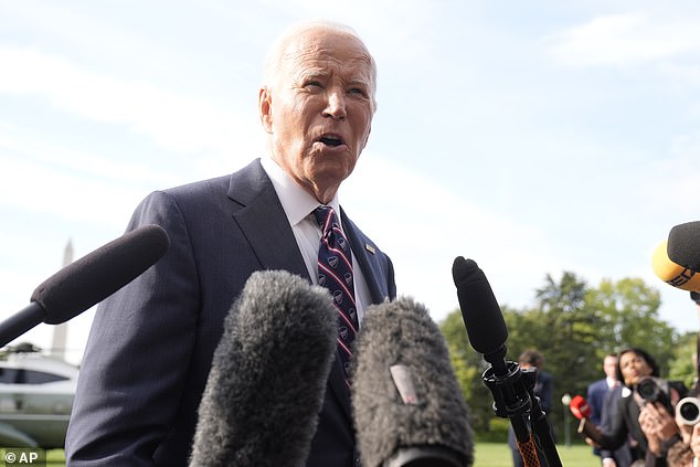 President Biden told reporters Monday that Trump is 