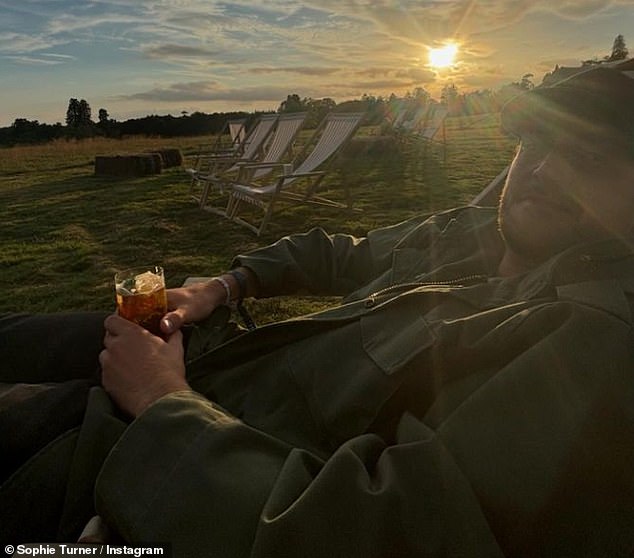 The actress posted the photos on Monday, captioning the pics with a simple sun emoji as she shared two photos of Peregrine, 29, relaxing in solo shots