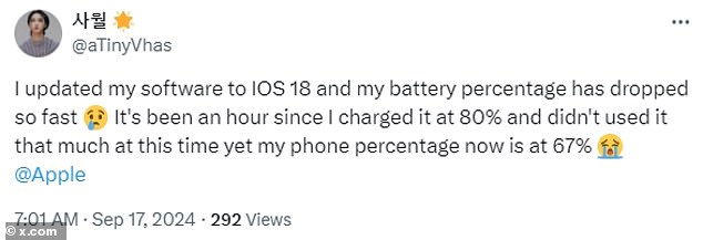 A user discovered that his iPhone's battery was draining 