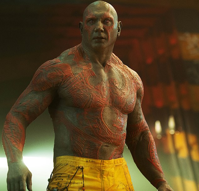 Bautista is known for his intimidating, bulky characters, including Drax the Destroyer in Guardians of the Galaxy. Fans say he is now unrecognizable