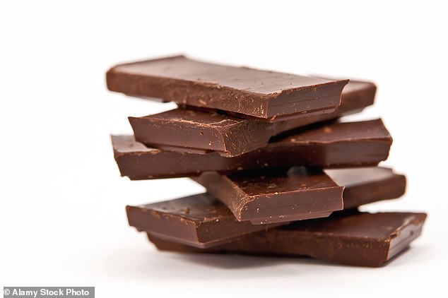 Dark chocolate may also lower the risk of the incurable disease (file image)