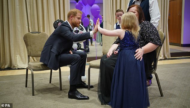 The Duke of Sussex has been patron of the organisation for 16 years. Pictured at the 2023 WellChild Awards