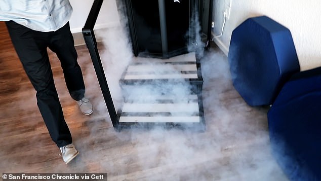 Footballers and athletes will use these high-tech devices to reduce additional stress on the body. Here, nitrogen gas escapes from a cryotherapy chamber