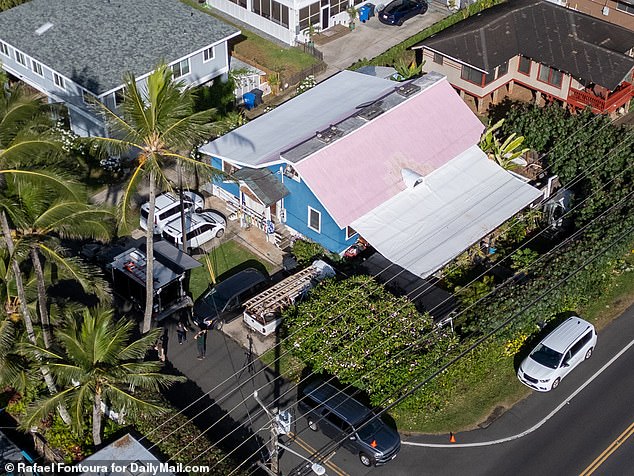 His Hawaii home (pictured) was searched Tuesday by the FBI, which said the raid was the result of a sealed arrest warrant issued in Florida