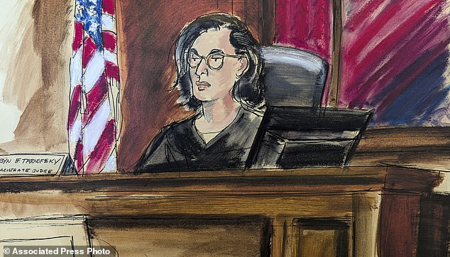 Judge Robyn Tarnofsky presided over a hearing for Sean Combs on Tuesday. Seen in a sketch of the courtroom