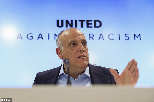 LaLiga president Javier Tebas (pictured) called Vinicius Jnr's statement 'incoherent'