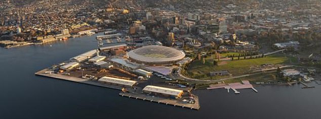 Once completed, the stadium will be located at Macquarie Point in Hobart