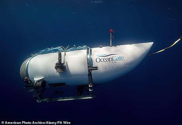 Photo of OceanGate Expeditions' Titan submarine used to visit the Titanic wreck site, which imploded last year during its journey to the Titanic wreck site