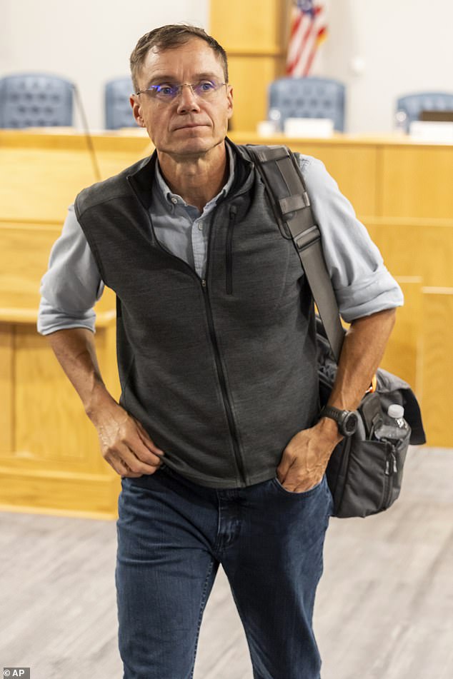 Tony Nissen, chief engineer for OceanGate, leaves after testifying at yesterday's U.S. Coast Guard hearing