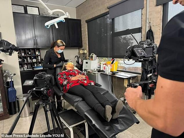 The 59-year-old is now undergoing laser treatment to remove the growths from her face