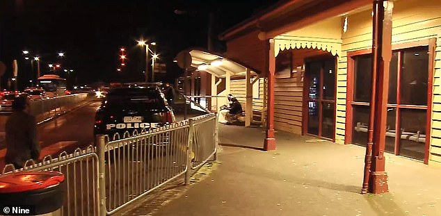 The man is believed to have been part of a group of four involved in an altercation with a 17-year-old boy at Melton South train station (pictured) in suburban Melbourne around 5pm.