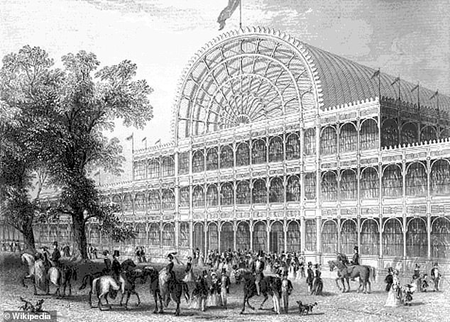 The original Crystal Palace was a huge exhibition building built in London's Hyde Park between 1850 and 1851 (shown in this drawing)