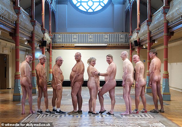 The evening - organised by Dorset Museum - saw over 60 nudists from far and wide gather to stroll around the gallery - champagne in hand - without any clothes on