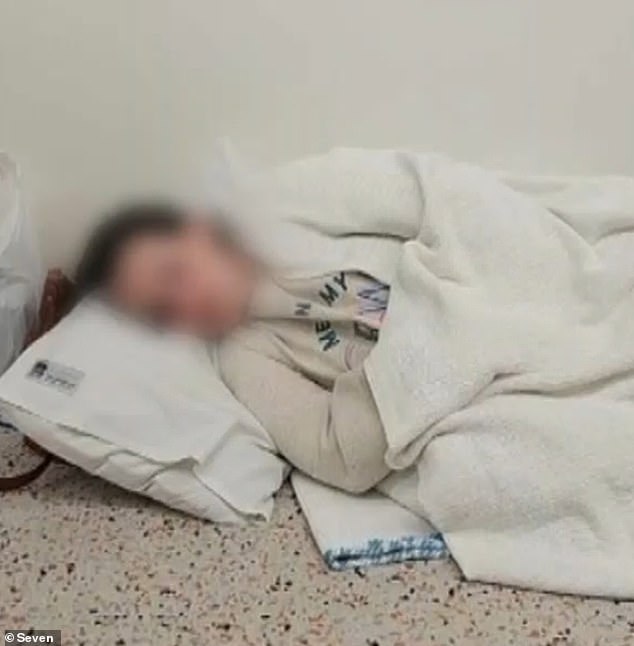 Photos of patients stretched out on the waiting room floor show several people waiting for hours before receiving proper treatment at the hospital.