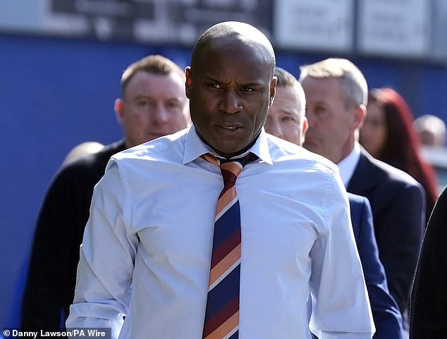 Campbell's close friend Frank Sinclair (pictured) attended the service after paying a moving tribute to the former Toffees striker in the days following his death