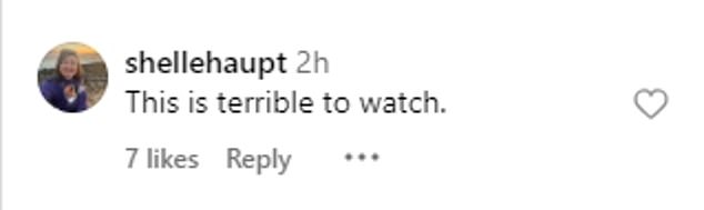 Followers commented: 'Slurred speech eyes can barely stay open trying to get through long words clearly not sober. Very sad' with DWTS pro Peta Murgatroyd writing: 'This interview needs to be deleted ASAP!'