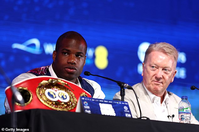 Daniel Dubois (right) believes Anthony Joshua is now 'ripe to be taken'