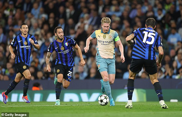 Kevin De Bruyne had a night to forget as the City captain played absolutely nothing in the 45 minutes he was on the pitch