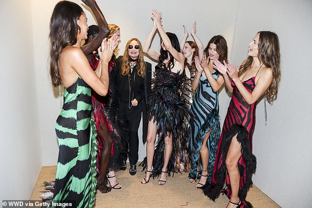 The models were seen partying after the show