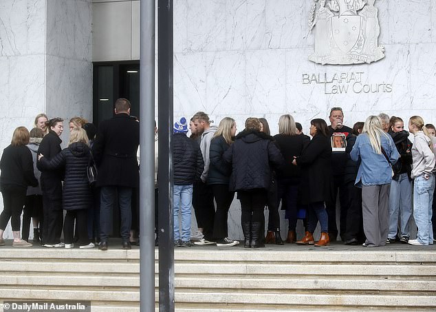 Friends and family of Hannah McGuire lined up outside court on Thursday