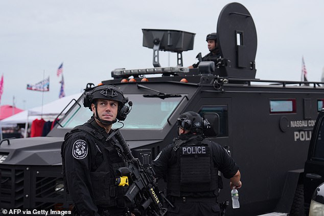 Security was tight at Trump's first rally after a second attempt on his life Sunday