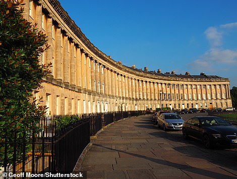 The real Royal Crescent (pictured) was a regular feature of the show's first three seasons