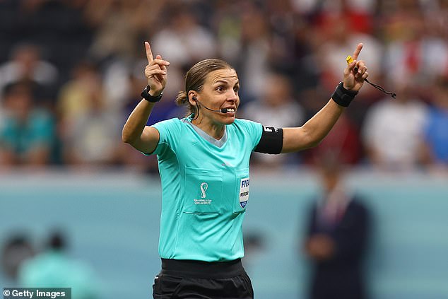 She could follow in the footsteps of Stephanie Frappart (pictured), who has refereed in the men's Champions League and at the 2022 World Cup.