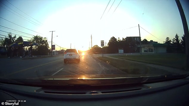 In the background, the male driver could be heard telling police he was an 