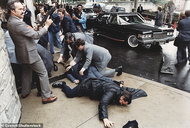 Seconds after the assassination of President Ronald Reagan