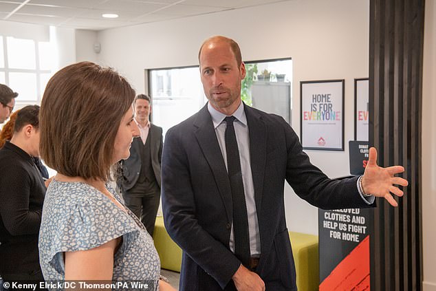 William looked lively as he chatted with the charity's workers