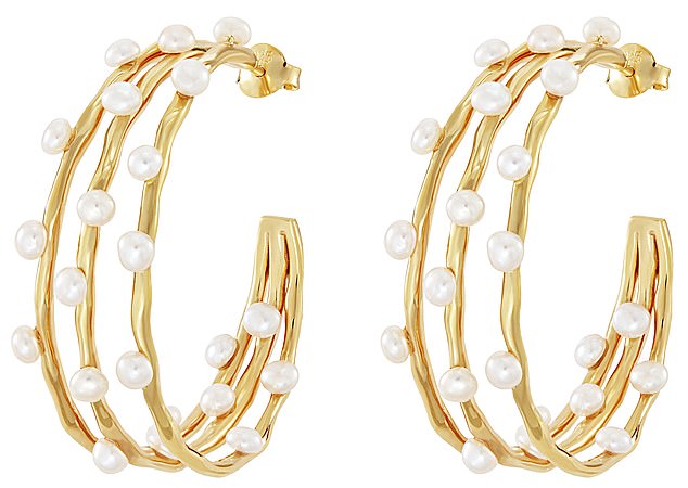 Waterfall pearl hoops, £295, dowerandhall.com