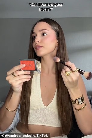 In the viral video, Andrea explained that she would happily share blush, lipstick, perfume, lip liner or highlighter, but that she would never lend out her beauty blender.