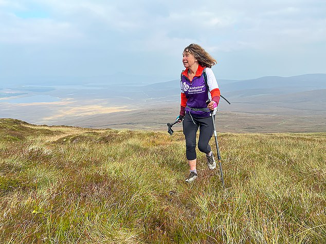 McCall on her way to the summit of Ben Armine in Sutherland, nearing the end of her challenge