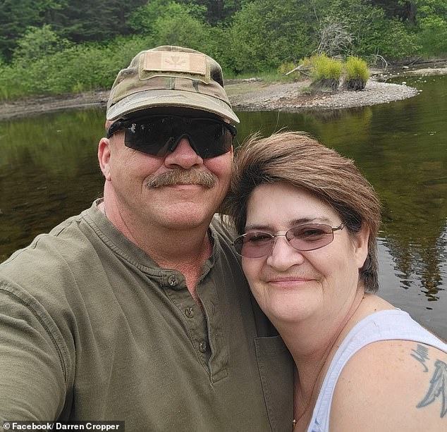 Cropper was found by his wife Janice, 59 (pictured together) and son Matthew after Bear's cries for help led them to him